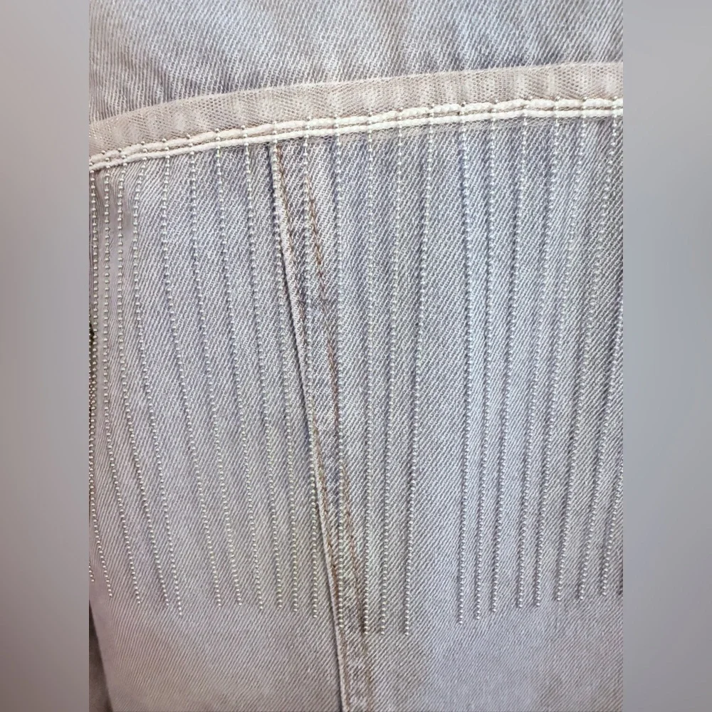 SWEETHEART LA 2X FRINGED BUTTON UP DENIM JACKET IN LIGHT WASH Cowgirl 90’s - Picture 7 of 13